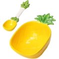thumbnail image 1 of Plato de cerámica para aperitivos Tazón con forma de piña con cuchara Postre Ensalada Cuencos para pasta Bandeja para servir comida para frutas Queso Postre Merienda (300 ml), 1 of 5