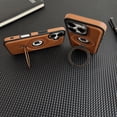 thumbnail image 6 of Feishell MagSafe Magnetic Case for iPhone 16 Pro with Ring Holder Kickstand, Luxury Faux PU Leather Logo Hollow Shockproof Slim Protective Phone Cover for iPhone 16 Pro, Coffee, 6 of 9