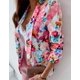 thumbnail image 4 of Chaquetas de trabajo informales a cuadros con doble bolsillo y manga larga con cuello chal para mujer BlazerFloral PinkSmall, 4 of 5