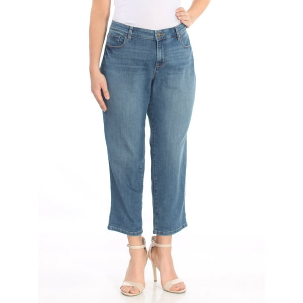 Style & Co. - STYLE & COMPANY Womens Blue Curvy Fit Boyfriend Jeans Petites Size: 14 - Walmart