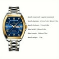 thumbnail image 2 of Men's Luminous Wine Barrel Shaped Quartz Wrist Watch, Timepiece for Everyday Wear, Perfect Accessory for Formal Occasions, 2 of 8