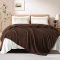 thumbnail image 5 of Exclusivo Mezcla Fuzzy Fleece Twin Size Bed Blanket, Lightweight Fluffy Solid Velvet Twin Blankets, 60x80 Inches, Coffee, 5 of 10