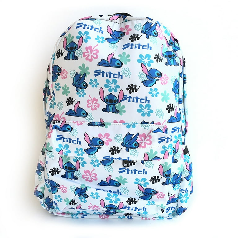 Moning Cute Stitch School Backpack Boys Girls Anime Kindergarten Backpack Schoolbag (White,L), Women's, Size: Large