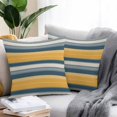 thumbnail image 2 of Vintage Stripes Outdoor Pillow Covers Set of 2 Yellow Navy Striped Retro Geometric Lines Waterproof Throw Pillow Case Decorative Square Cushion Cover for Patio Couch Garden Balcony, 16"x16", 2 of 9