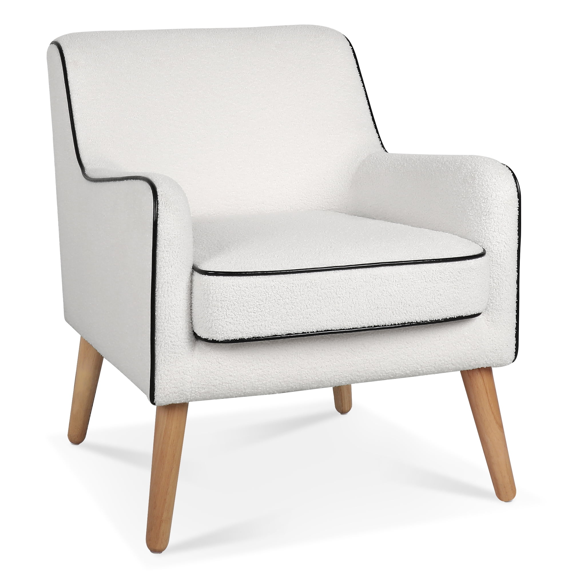 YYAo Modern Accent Chair, Teddy Velvet Upholstered Armchair for Living Room Bedroom Small Spaces, White YYAo Modern Accent Chair, Teddy Velvet Upholstered Armchair for Living Room Bedroom Small Spaces, White