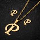 thumbnail image 2 of Juego de collares de acero inoxidable 316 con 26 letras en inglés, joyería con dijes, letras P, cadena colgante, regalo para hermana, 2 of 4