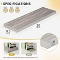 thumbnail image 3 of 30 Inch Floating Shelves, 9.3" Deep Floating Shelf Wall Mounted, 30" Wall Shelves, Rustic Deep Bookshelf, Large Display Shelves & Storage Shelves for Bedroom, Living Room, Gray, Set of 2, 3 of 14