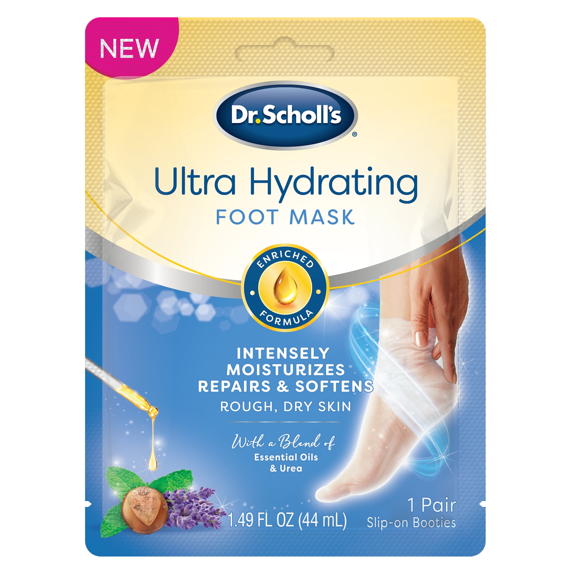 Dr. Scholl's Ultra Hydrating Foot Peel Mask, Intensely Moisturizes Repairs and Softens Rough Dry Skin with Urea, 1 Pair
