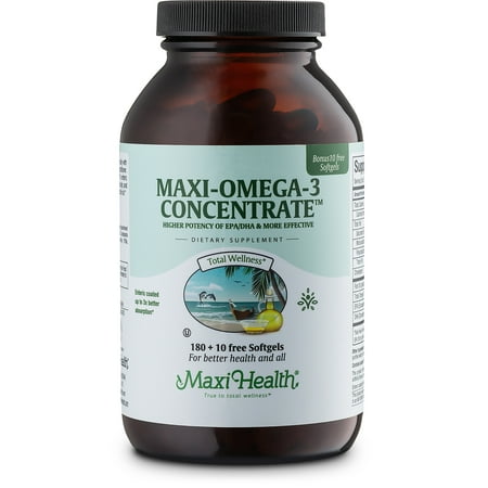 Maxi Health Maxi Omega-3 Concentrate Softgels, 190 (Best Kosher Omega 3)