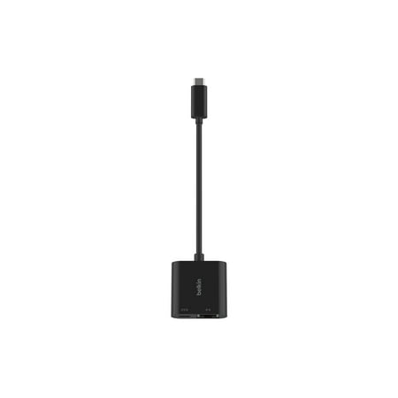 Belkin - USB C To Ethernet + Charge Adapter - Gigabit Ethernet Port for USB C Devices - Black