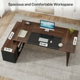 thumbnail image 2 of Tribesigns 78-Inch Executive Office Desk: Modern L-Shaped Desk with File Cabinet and Storage Shelves, Large Wood Computer Desk for Home Office, 2 of 10