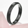 thumbnail image 2 of 4mm Hammered Tungsten Rings for Unisex Wedding Engagement Bands Black Brushed Size 7-12, 2 of 6