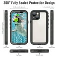 thumbnail image 6 of IP68 Waterproof Case for iPhone 13 Shockproof Rugged Case Built in Screen Protector Swimming Underwater Phone Cover Supprot Wireless Charging(6.1" Black), 6 of 10