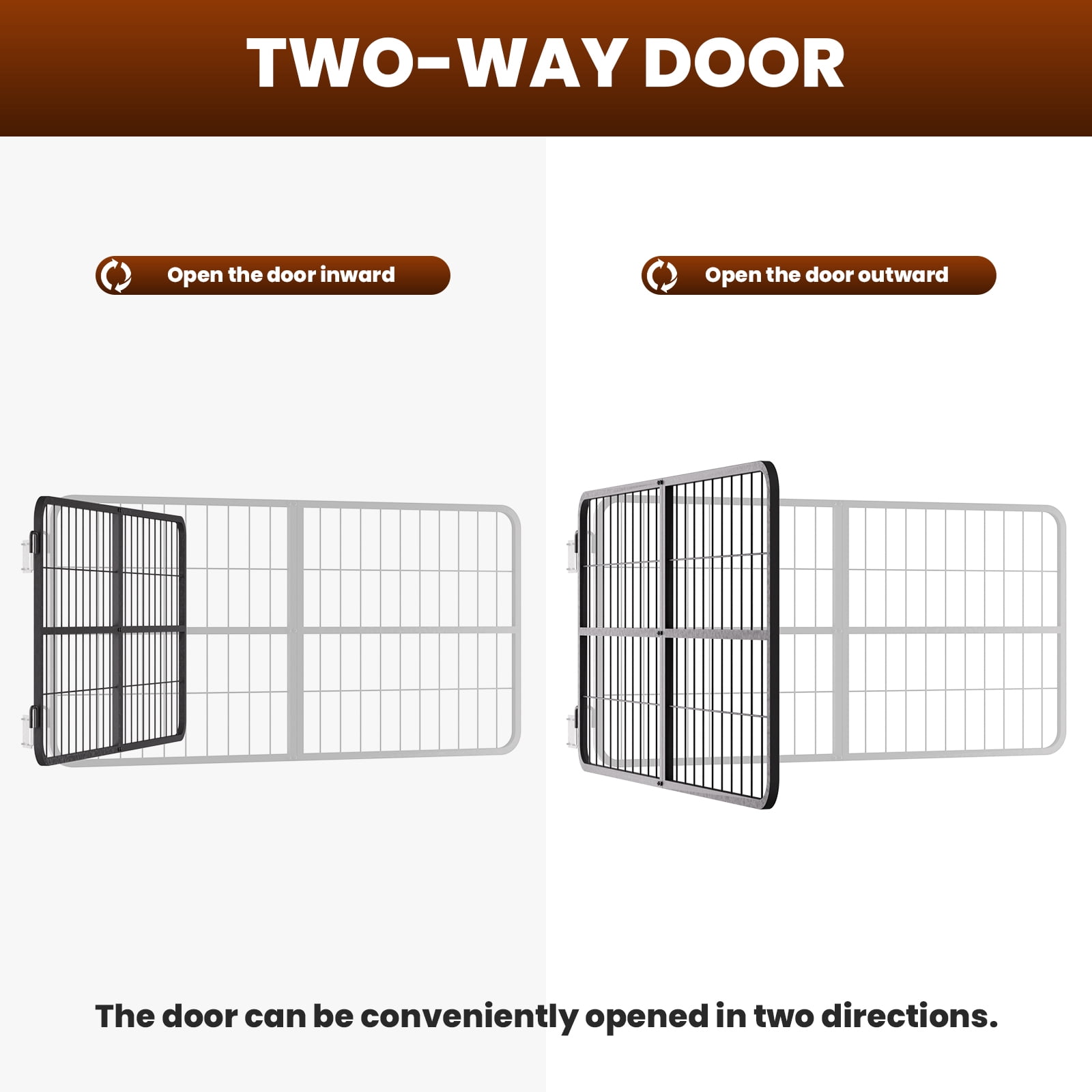 Horse Stall Gate showcasing Heavy-Duty Thick Steel Frame, Horse Stall Door measuring 48" W x 24" H, Horse Stall Guard boasting Yoke Design, Fits Standard Barn Doorways