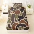 thumbnail image 3 of Erosebridal Gray Brown Camouflage Twin Sheet Sets for Boys Men, Camo Wolf Bedding, 1 Flat Sheet, 1 Fitted Sheet and 1 Pillowcase, 3 of 5