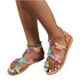 thumbnail image 6 of Willtoo Summer Women Sandals Bohemia Style Flat Thong Sandals Beach Shoes Colored Embroidered Butterfly Flip Flops Elegant Slip on Toe Ring Casual Dress Shoes, 6 of 6