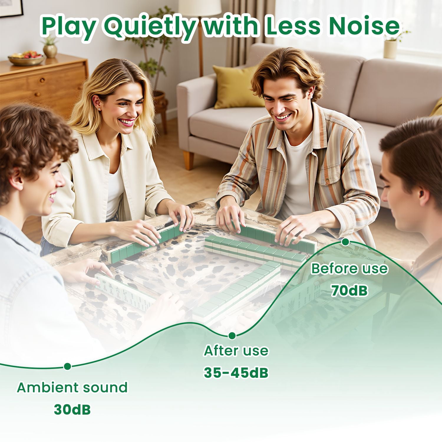 Mahjong Mat 31.5" x 31.5" Abstract Leopard Trendy seamless print Animal Non-Slip Noise Reduction American Mahjong Tiles Table Cover for Dominoes Poker Card Board Games Gift