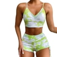 thumbnail image 1 of Womens Two-pieces Beachwear Thin Straps Ruffled Lacing Up High Waisted Bikinis, 1 of 5