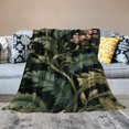thumbnail image 5 of Creowell Floral Pattern Leaves Baroque Flannel Blanket - Reversible Soft Warm 50*60in, 5 of 7