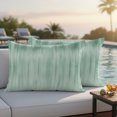 thumbnail image 2 of Outdoor Pillow Covers 20x12 Set of 2, Green Waterproof Patio Throw Pillow Covers for Couch Sofa Chair, Modern Abstract Art Ombre Striped Decorative Pillowcases for Throw Pillows, 2 of 9