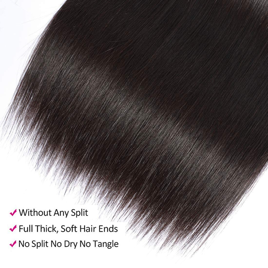 USTAR Straight Hair 1 Bundles Brazilian Virgin Human Hair Natural Black Color #1B Bundles Straight 10 Inch 100% Unprocessed Virgin Hair Straight Weave Hair Human Bundles