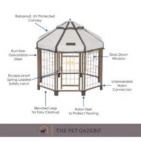 Pet Gazebo® 3FT Outdoor Dog Kennel with Canopy for Dogs, Beach Sand