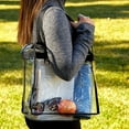 thumbnail image 2 of Paquete de 2 bolsas de mano transparentes aprobadas para estadios, bolsas de playa de plástico grandes de 12 x 6 x 12 pulgadas con asas, 2 of 4