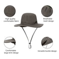 thumbnail image 3 of Sombrero de cubo impermeable para lluvia para mujer, de ala ancha, de verano, UPF50+, sombrero de vaquero para el sol, sombrero de playa flexible suave y plegable para hombre, 3 of 5