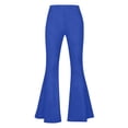thumbnail image 4 of Women's High Waist Flare Leggings, Athletic Compression Pants with Pockets, Stretchy Soft Workout Yoga Bottoms for Gym, Fitness, and Casual Wear-Blue, 4 of 6