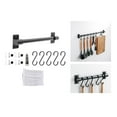 thumbnail image 4 of Kitchen Rail Rack Hanging Pot Rack Utensils Pan Hanger with Hooks and Screws 5 Hooks 30cm, 4 of 9