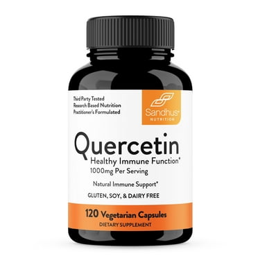Sandhu's Quercetin, Dietary Supplement for Respiratory Health, 1000mg per Serving, 120 Veg Capsules