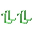 thumbnail image 3 of Inteprter 2pcs Over Door Hooks Stainless Steel Drawer Nail-Free Clasp Z-shaped Office Hangers Clothes Rack Punch-Free Hanger verde 2piezas, 3 of 6