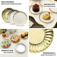 thumbnail image 4 of HLONK 10 Pack - 13” Blush/Rose Gold Cardboard Charger Plates  Disposable Round Serving Tray with Scalloped Rims - 1100 GSM for Wedding Receptions  Banquets  Catered Events, 4 of 11