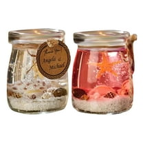 Ocean Theme Blue Purple Pink Gel Candle, Ocean Gel Candle with Shells, Handmade Ocean Shell Gel Wax Candle Scented Candle, Ocean Theme Gel Candles for Home Scented, F