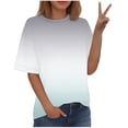 thumbnail image 2 of Fiudx Ofertas Flash Del Día Camiseta Estampada a La Moda para Mujer, Blusa de Manga Corta, Tops Informales con Cuello Redondo, 2 of 5