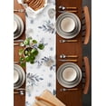 thumbnail image 2 of Blue Grey Christmas Burlap-Cotton Table Runner 70 Inches Long,Xmas Botanical Eucalyptus Leaves Snowflake Farmhouse Table Runners,Outdoor Dining Tablecloths Decor for Baby Shower Party Wedding 13x70, 2 of 9