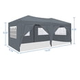 thumbnail image 3 of GZXS 10x20ft Gazebo Instant Portable Canopy Tent, Large Canopy Tent for Parties with 6 Removable Sidewall for Patio/Outdoor/Wedding Parties and Events (Gray), 3 of 8