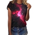 thumbnail image 2 of XMMSWDLA Hauts Décontractés pour Femmes Col Rond Manches Courtes T-Shirts Mode 2025 Printemps Été Coupe Ample Multicolore Yoga Hauts Femme, 2 of 7