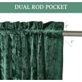 thumbnail image 3 of Chezmoi Collection Lux Forest Green Crushed Velvet Curtains 2 Panel Set, Room Darkening Luxury Distressed Velvet Rod Pocket Window Drapes for Living Room Bedroom 50" W x 72" L, 3 of 9