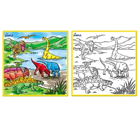 Dimple Kids Small Washable Coloring Play Mat with 'Jurassic Dinosaur Era' Design by Dimple