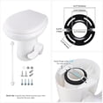 thumbnail image 2 of Yescom RV Toilet Gravity Flush Camper Toilet 20" High Profile Travel Trailer Toilet for RV 3 Packs, 2 of 12