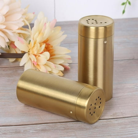 

Tebru Condiment Jar Seasoning Bottle 2pcs Household Kitchen Stainless Steel Spice Condiment Seasoning Jar Bottle for Salt Sugar