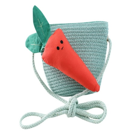 

AIMAOMI Summer Children Weave Straw Small Shoulder Bag Carrot Decorate Bag H
