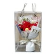 thumbnail image 1 of Bouquet de Fleurs au Crochet, Fleurs Rouges Faites à la Main, pour Anniversaires, Mariages, Anniversaires, Cérémonies de Remise de Diplômes, Inclut Boîte Cadeau, 1 of 6