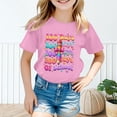 thumbnail image 2 of LUOGENLI Chemises Filles Taille 14 16 en Vrac T-Shirt Graphique Fille à Manches Courtes pour la Rentrée Imprimé Mignon Col Rond Haut Décontracté Chemise Confortable Rose Taille 4-5 Ans, 2 of 4