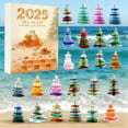 thumbnail image 4 of Sea Glass Christmas Tree Advent Calendar - Handmade Miniature Christmas Tree Shape, 24 Collectible 2D Acrylic Hanging Ornaments, 24-Day Holiday Countdown for Xmas Decor & Gifting, 7*10.2in, 4 of 5