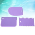 thumbnail image 2 of MasteelfCA 3pcs Dough Bowl Scrapers 2 Sided Comb Kitchen Gadgets Curved Flat Flexible Scrapers for Food Processor Bowl Kitchen Bowl Scraping Baking Bread Dough Cake (Purple), 2 of 7