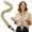 Beige, variant on CHENjy Ruched Phone Strap, Silky Fabric Phone Lanyard, Soft Elastic Style Neck Wrist Strap with Metal Clasp for ID Badge and Keys, Black