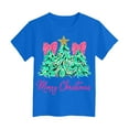 thumbnail image 6 of Ulanda Toddler Boy Girl Christmas Shirt Kid Xmas Tshirt Cotton Short Sleeve Tee Top (Blue, 5-6 Years), 6 of 6