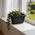 thumbnail image 2 of Specollect 1 Pcs Modern Rectangular Planter for Balcony, Faux Ceramic Style Breathable Plastic Pot for Growing Vegetables Flowers, Retro Decorative Plant Container, 2 of 6